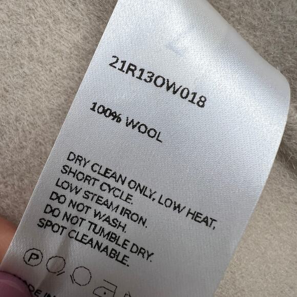 NAP Loungewear 100% Wool Hooded Belted Oversized Coat Large Pockets Tan Size S - Picture 12 of 14